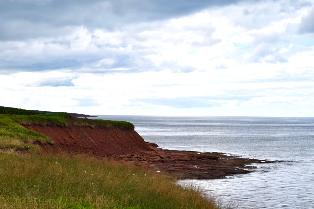 The rugged red cliffs of Prince Edward Island