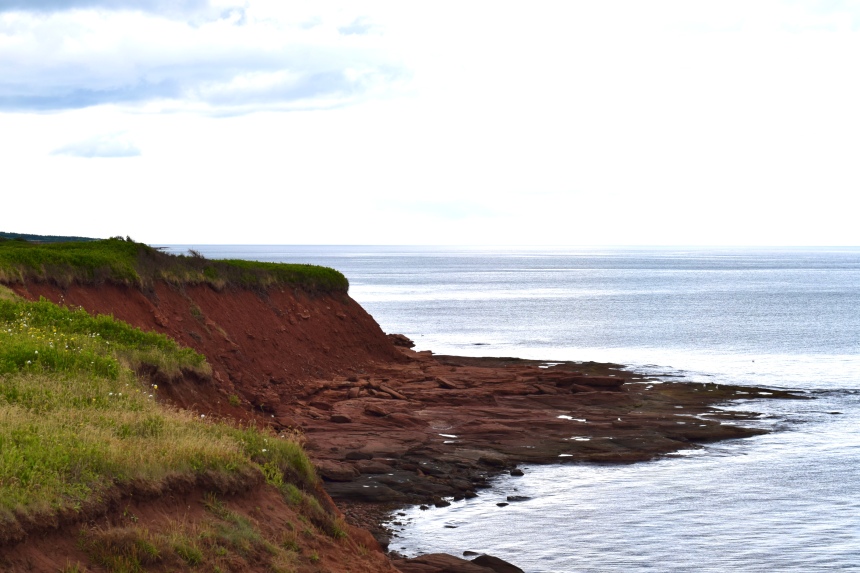 The rugged red cliffs of Prince Edward Island