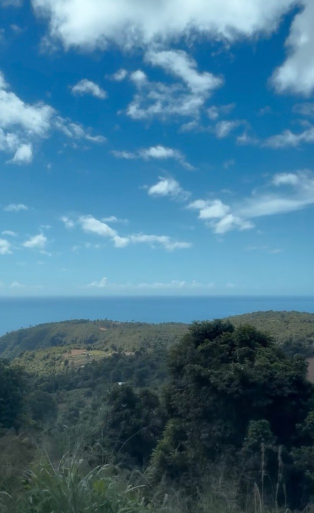 The Caribbean island of Dominica view from the mountain